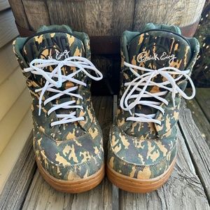 Patrick Ewing Camouflage Hi Tops gum Bottom Men Size 15